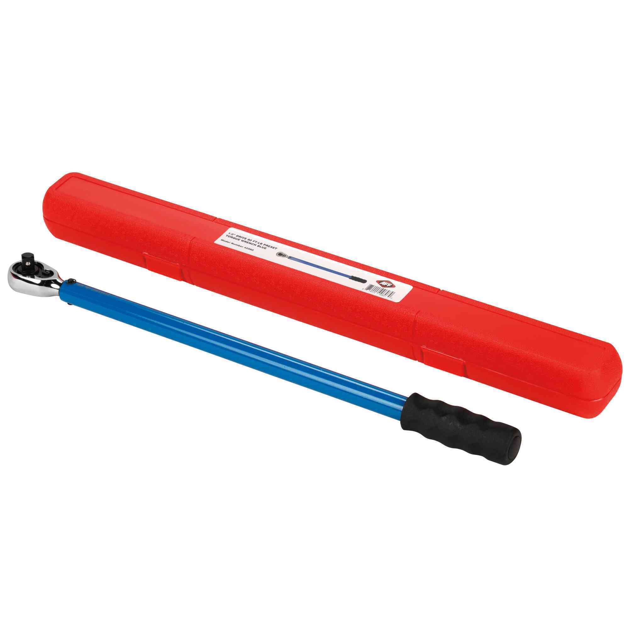 American Forge & Foundry Torque Wrench — 1/2in. Drive, Preset, 80 ft-lbs (108 Nm), Blue, Model# 42080